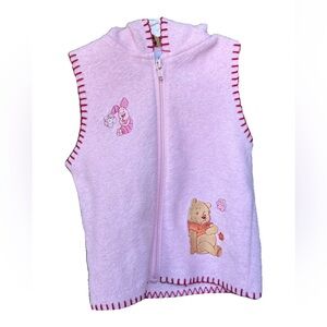 Disney Winnie the Pooh Pink Fleece Vest with Red Stitching